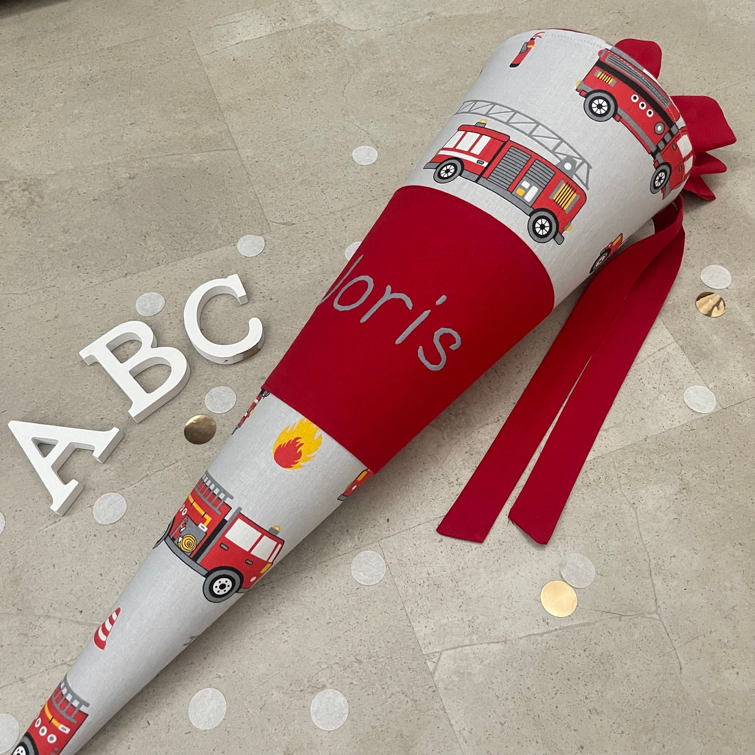 Schultüte Zuckertüte Einschulung Groß 70cm Handmade / Feuerwehr