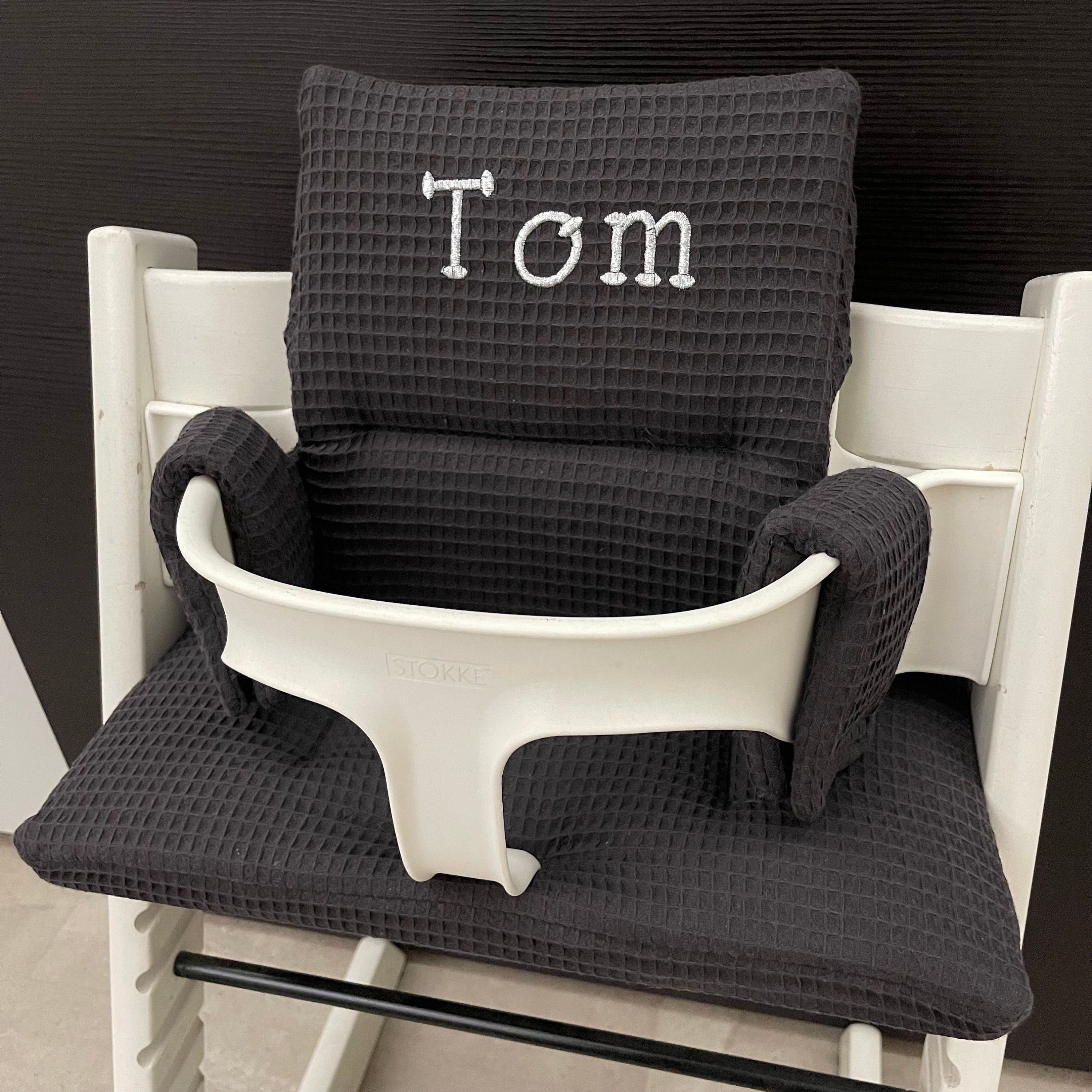 Tripp Trapp Sitzkissen Kissenset für Stokke Hochstuhl - Waffelpiqué Dunkelgrau