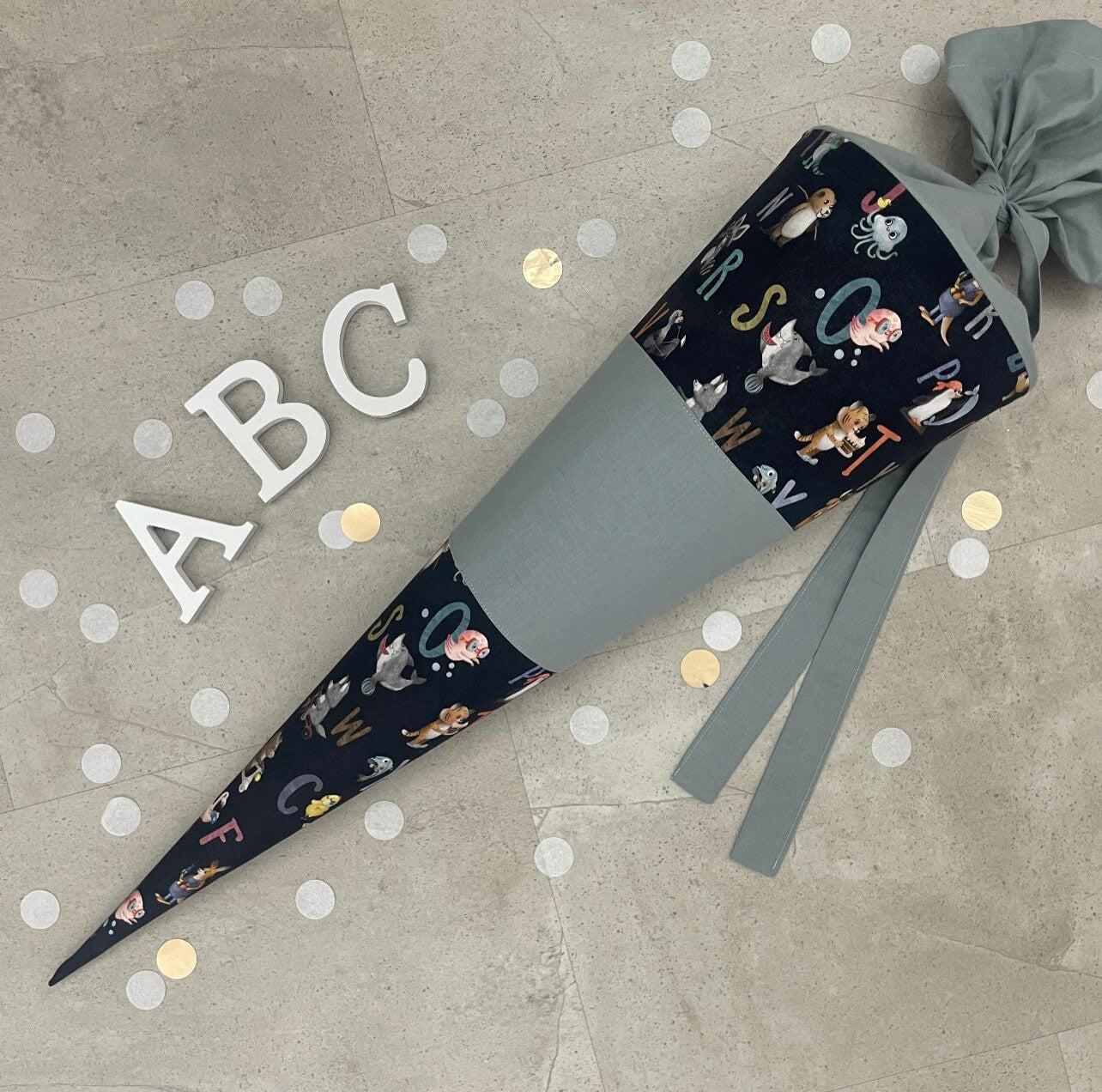 85cm Schultüte Zuckertüte Einschulung Groß Handmade / ABC