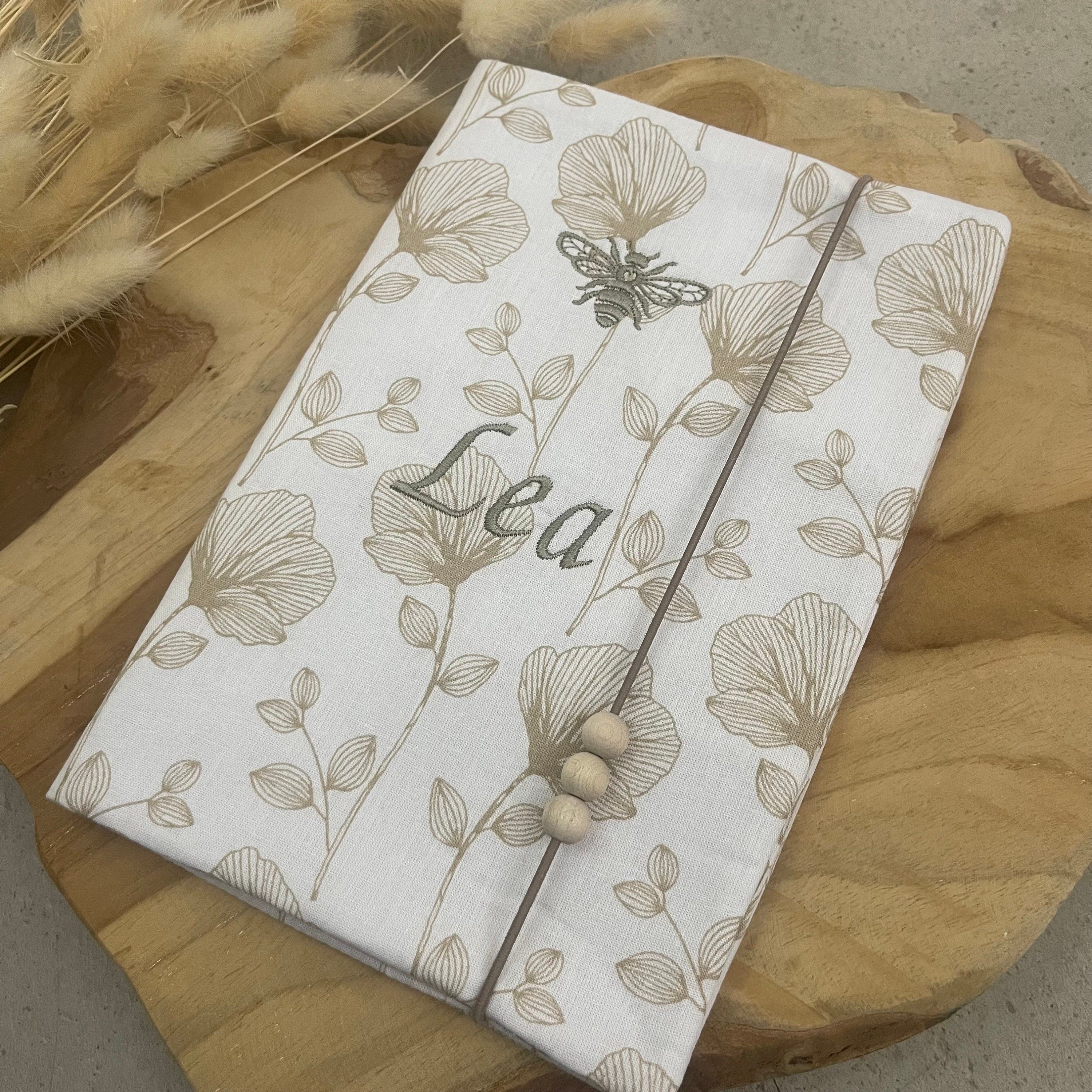 U-Heft personalisiert Untersuchungsheft Hülle Schutz - Blumen weiß