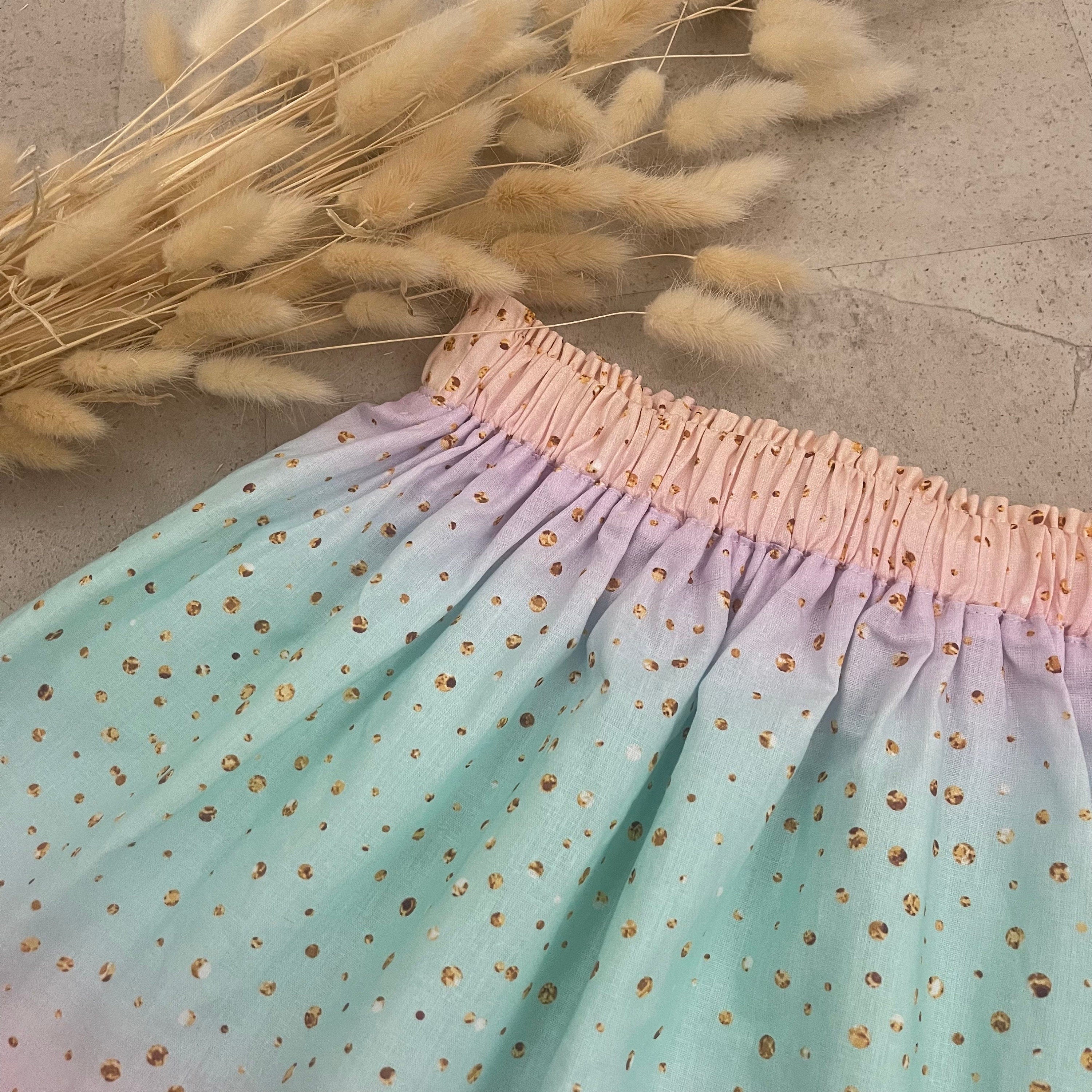 Kinderrock Baumwolle , Einschulung & Alltag - Regenbogen