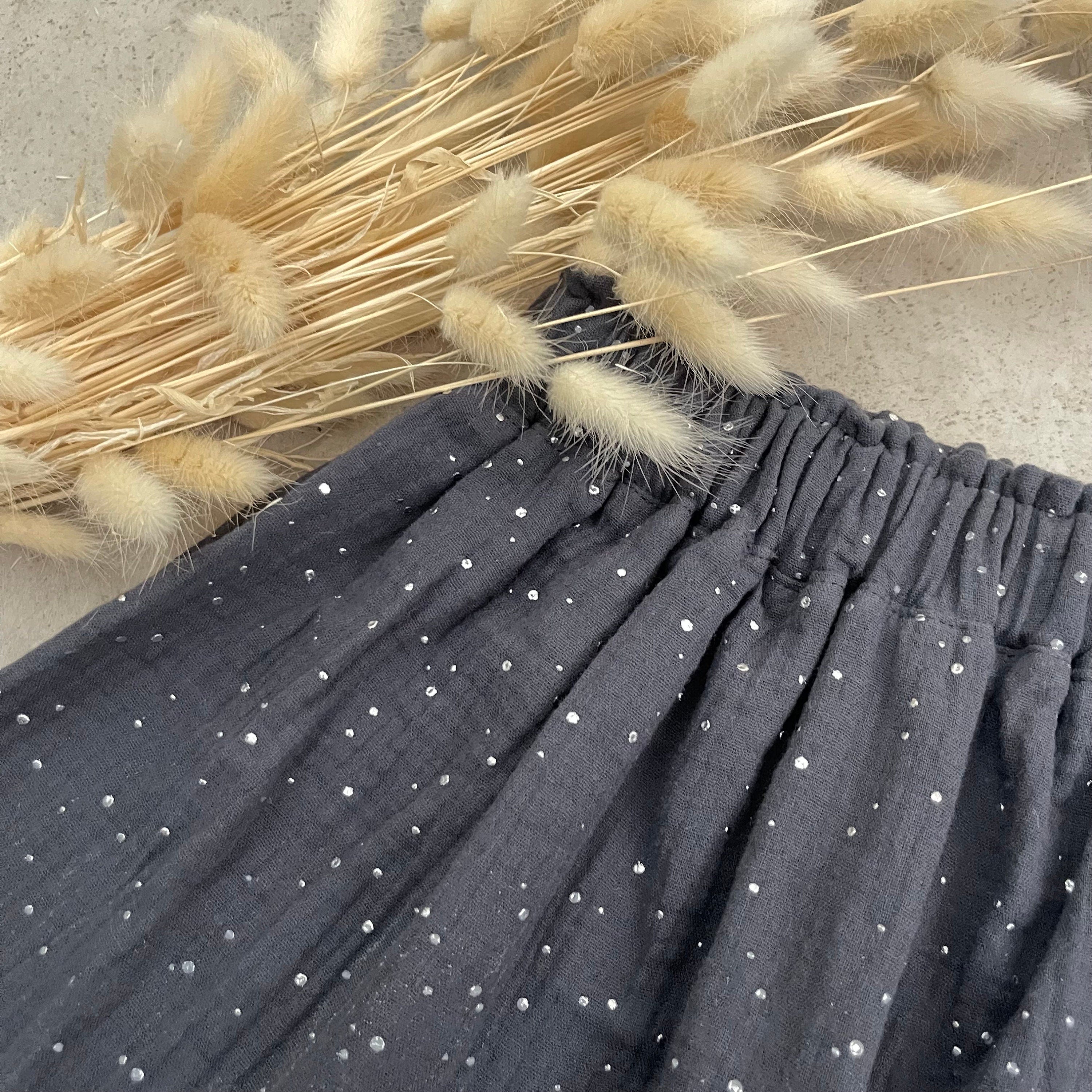 Kinderrock Musselin , Einschulung & Alltag - Dunkelgrau