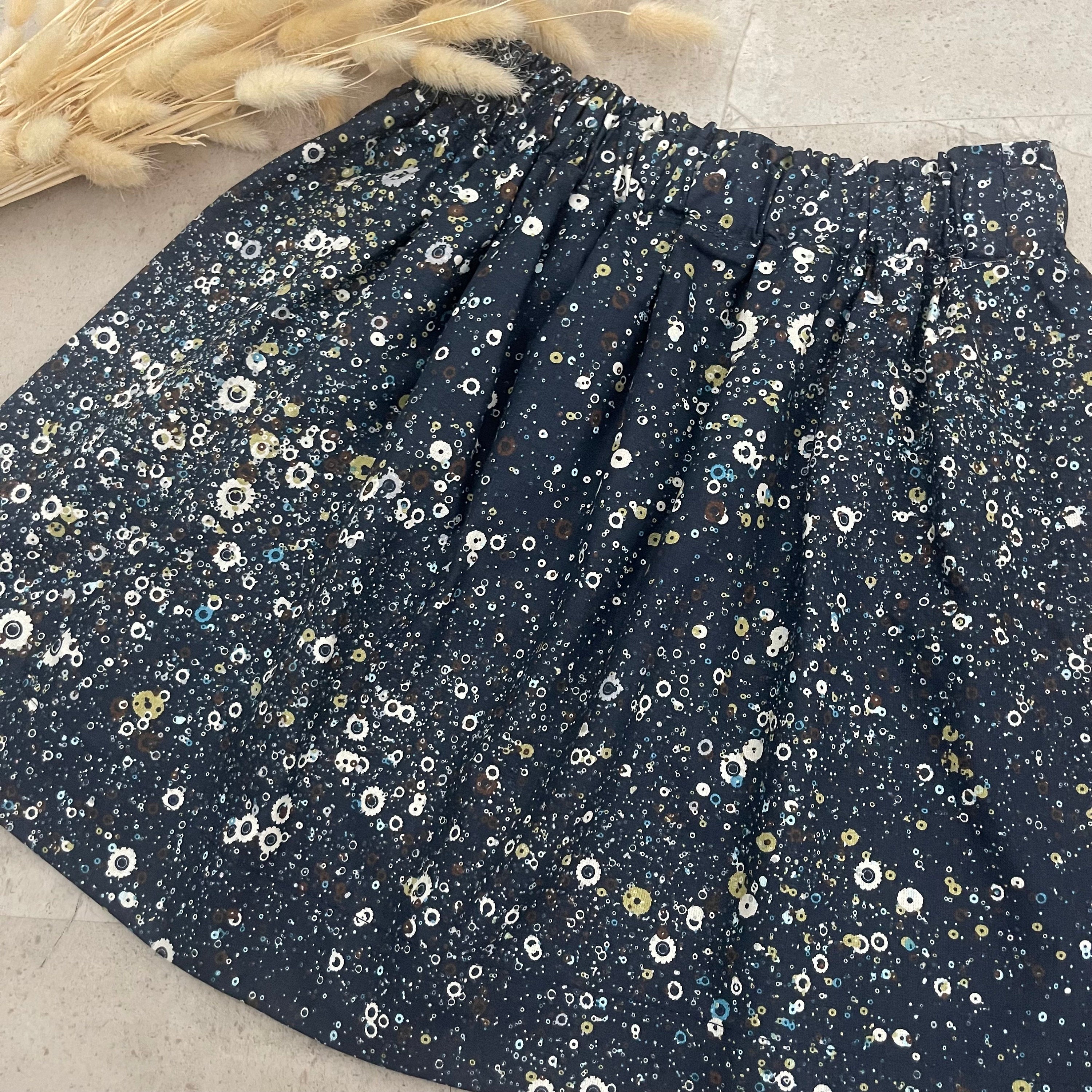 Kinderrock Baumwolle, Einschulung & Alltag - Blumenrausch dunkelblau