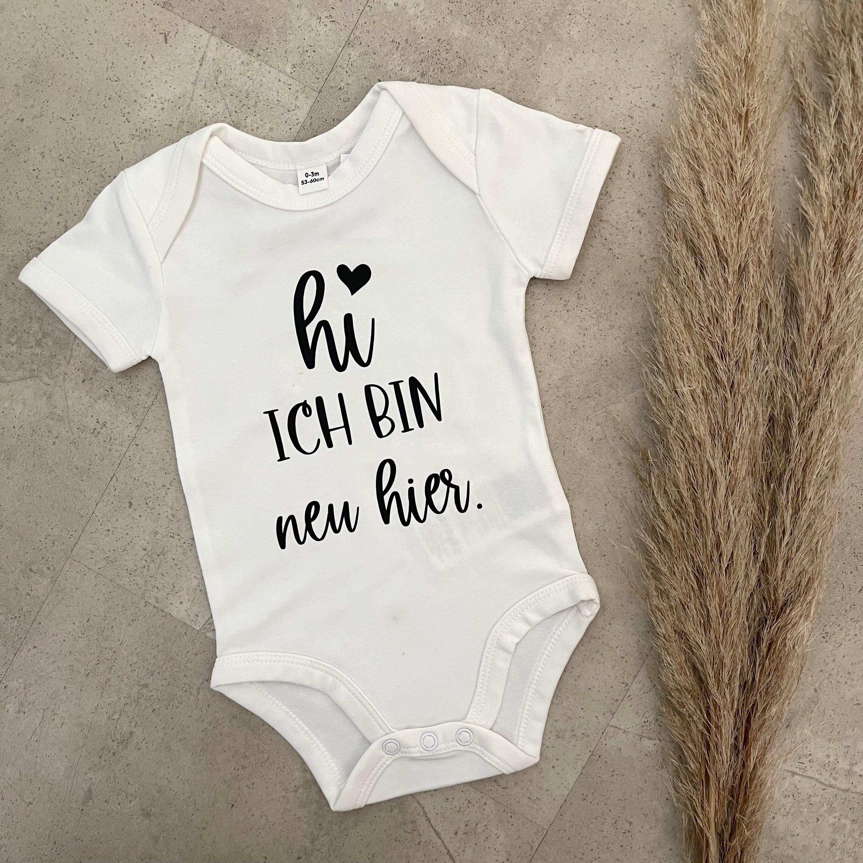 Babybody kurzarm - Ich bin neu hier! | Schwangerschaft | Baby | Geburt | Babygeschenk | Geburtsgeschenk | Newborn