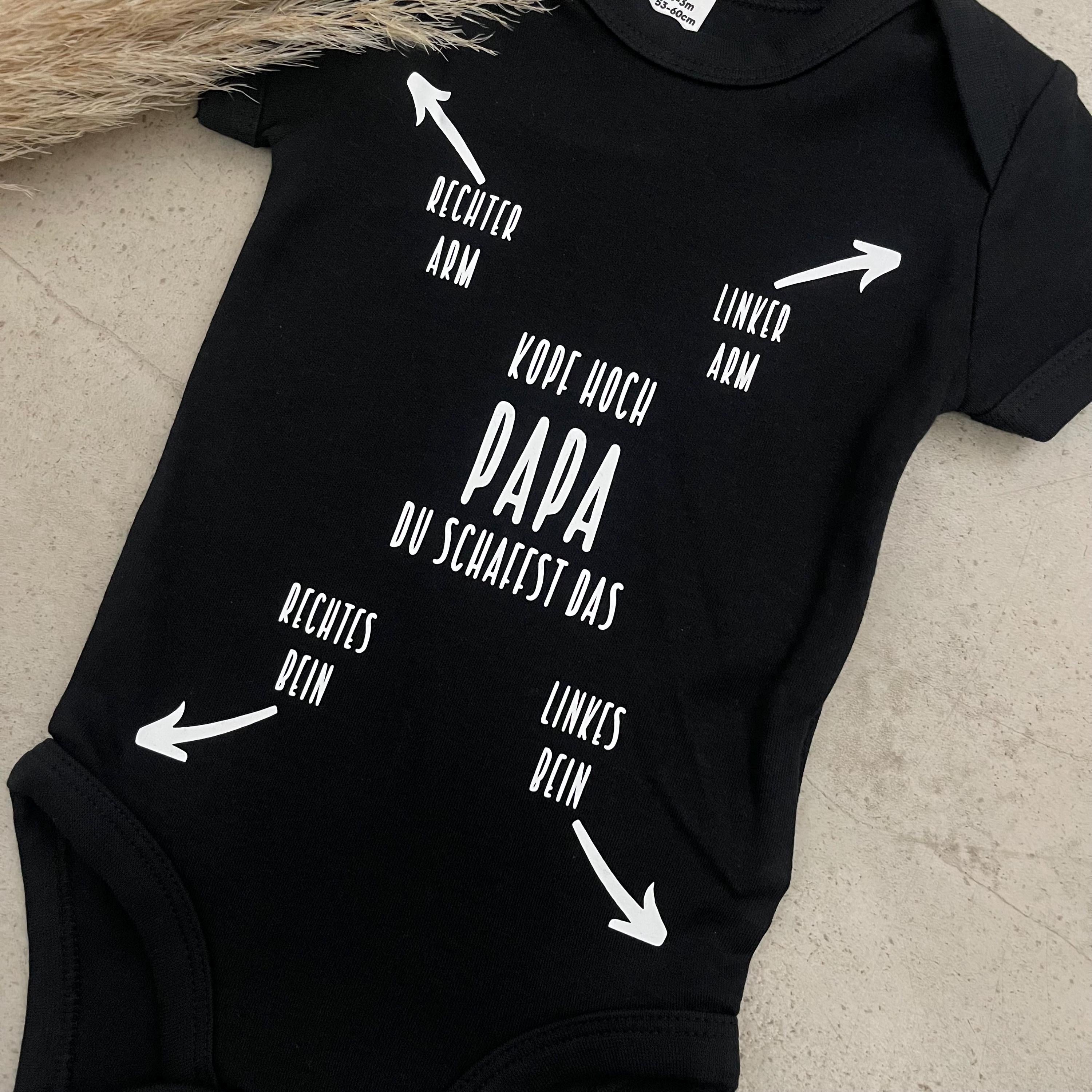 Babybody kurzarm - Papa du schaffst das! | Schwangerschaft | Baby | Geburt | Babygeschenk | Geburtsgeschenk | Newborn