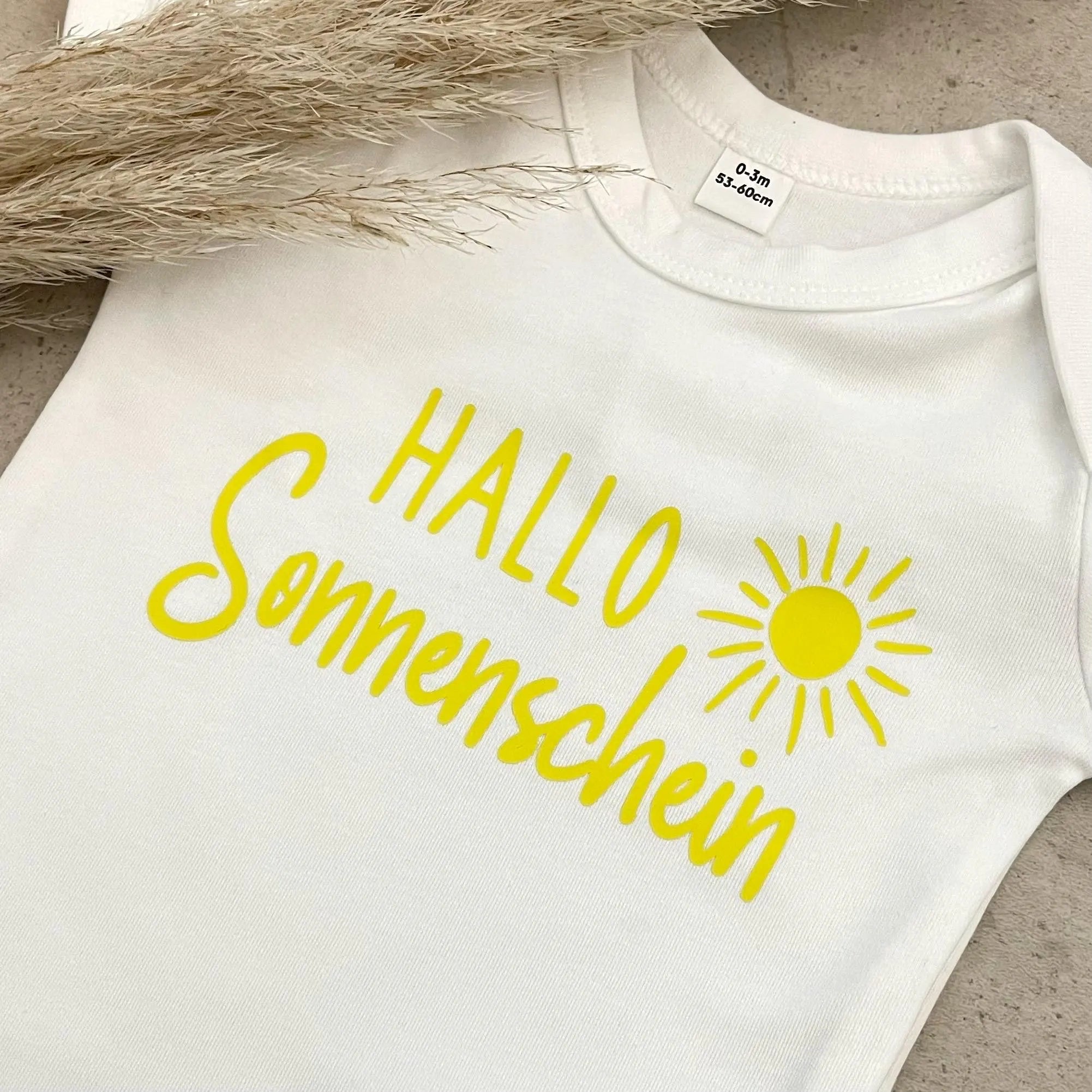 Babybody kurzarm - Hallo Sonnenschein | Schwangerschaft | Baby | Geburt | Babygeschenk | Geburtsgeschenk | Newborn