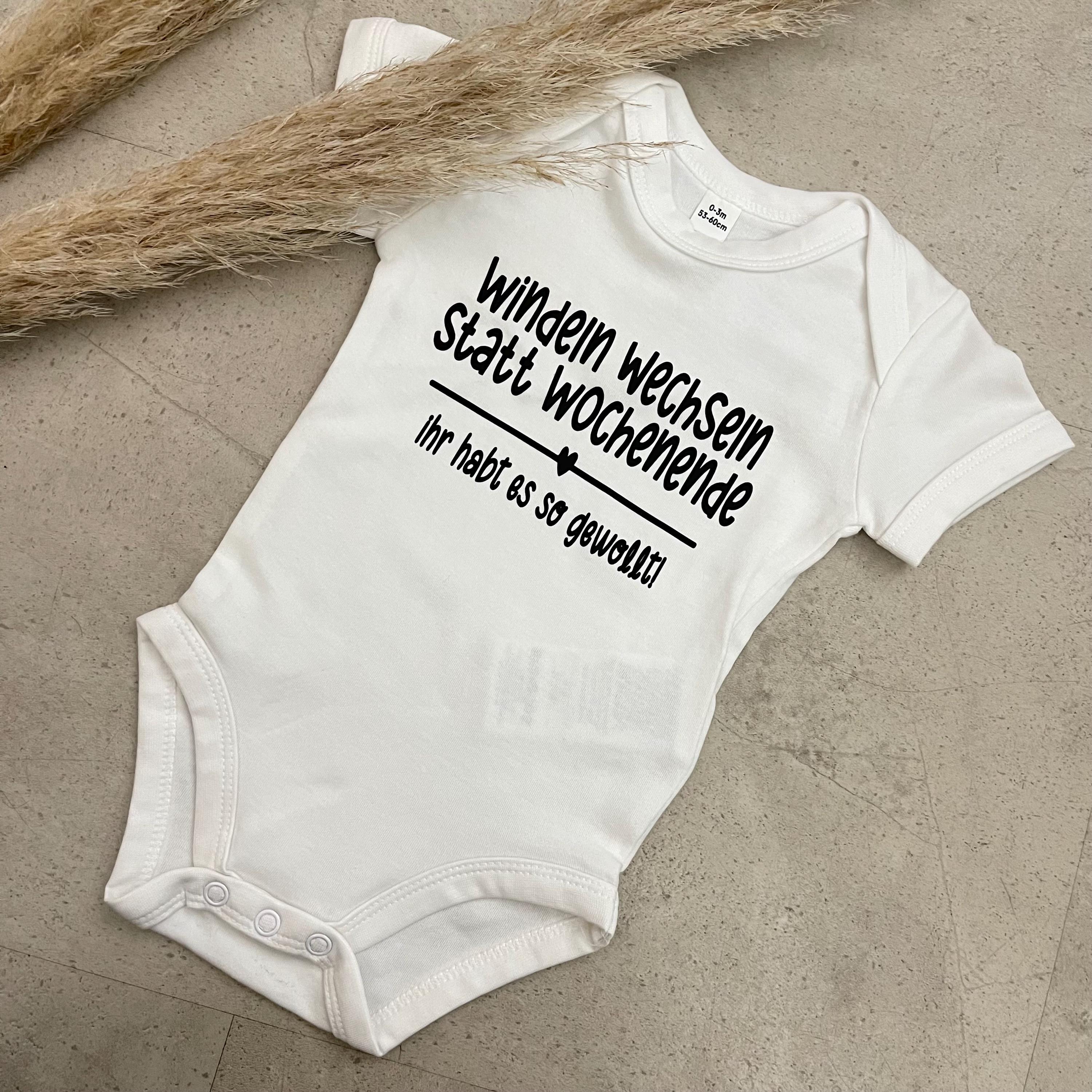 Babybody kurzarm - Windeln wechseln statt Wochenende | Schwangerschaft | Baby | Geburt | Babygeschenk | Geburtsgeschenk | Newborn