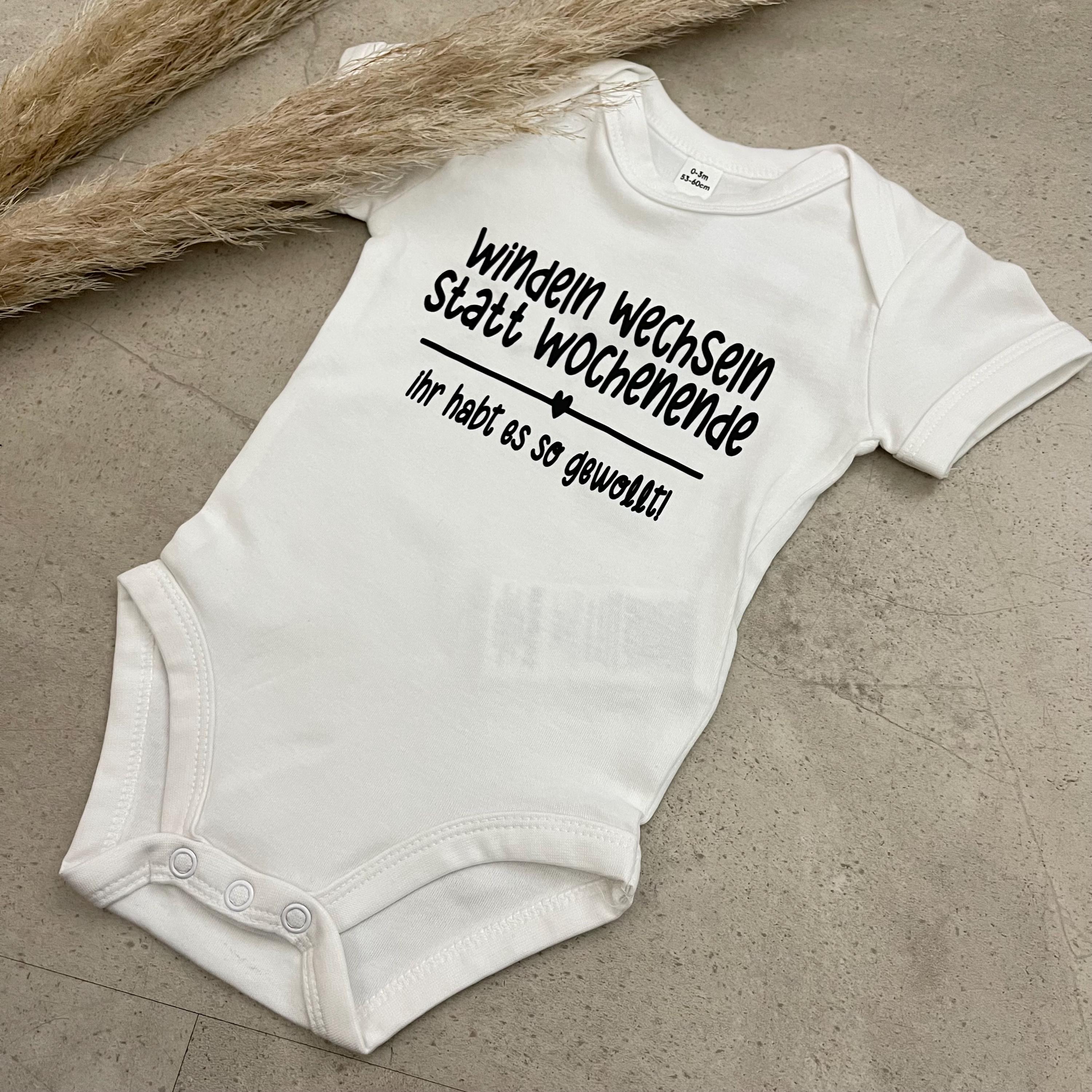 Babybody kurzarm - Windeln wechseln statt Wochenende | Schwangerschaft | Baby | Geburt | Babygeschenk | Geburtsgeschenk | Newborn