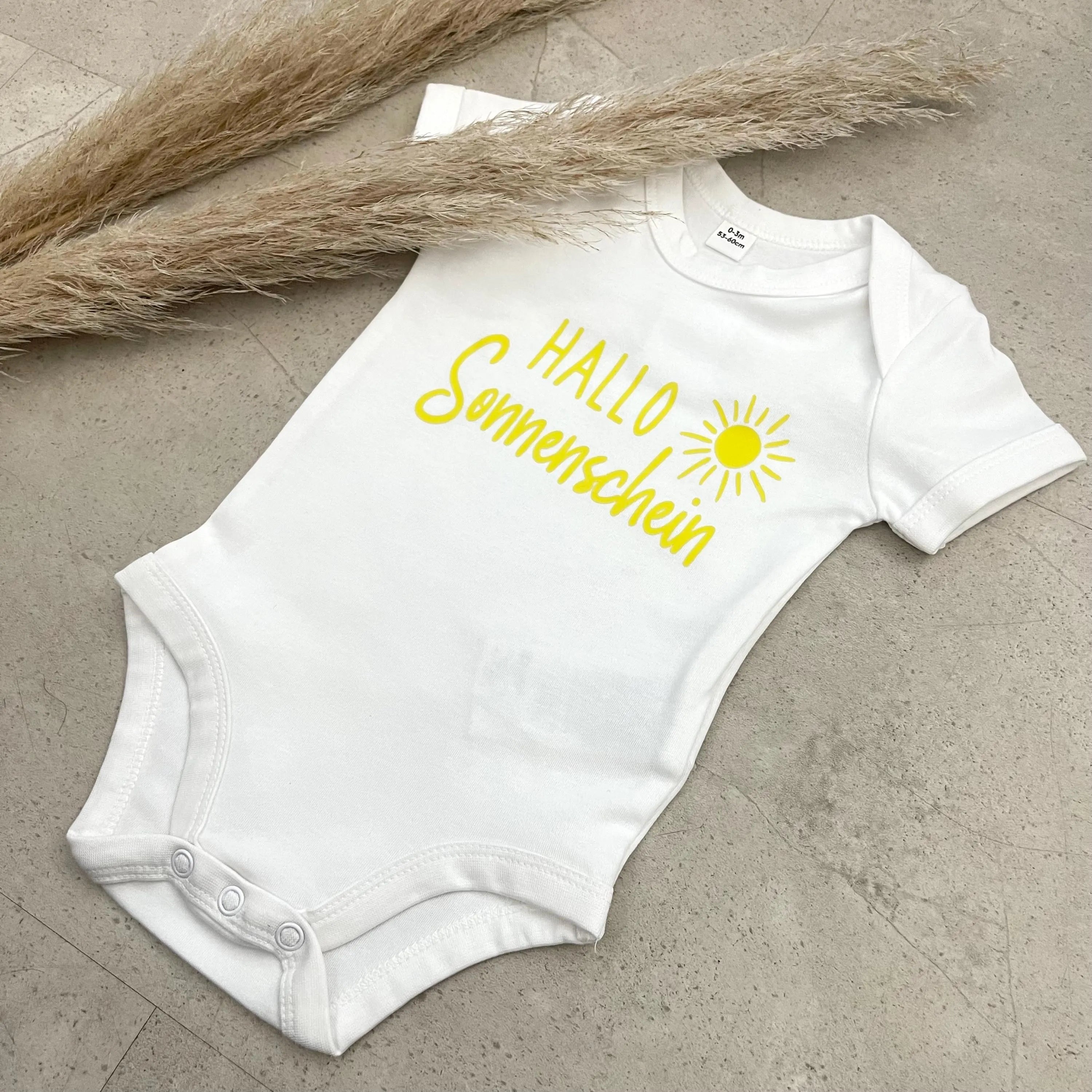Babybody kurzarm - Hallo Sonnenschein | Schwangerschaft | Baby | Geburt | Babygeschenk | Geburtsgeschenk | Newborn