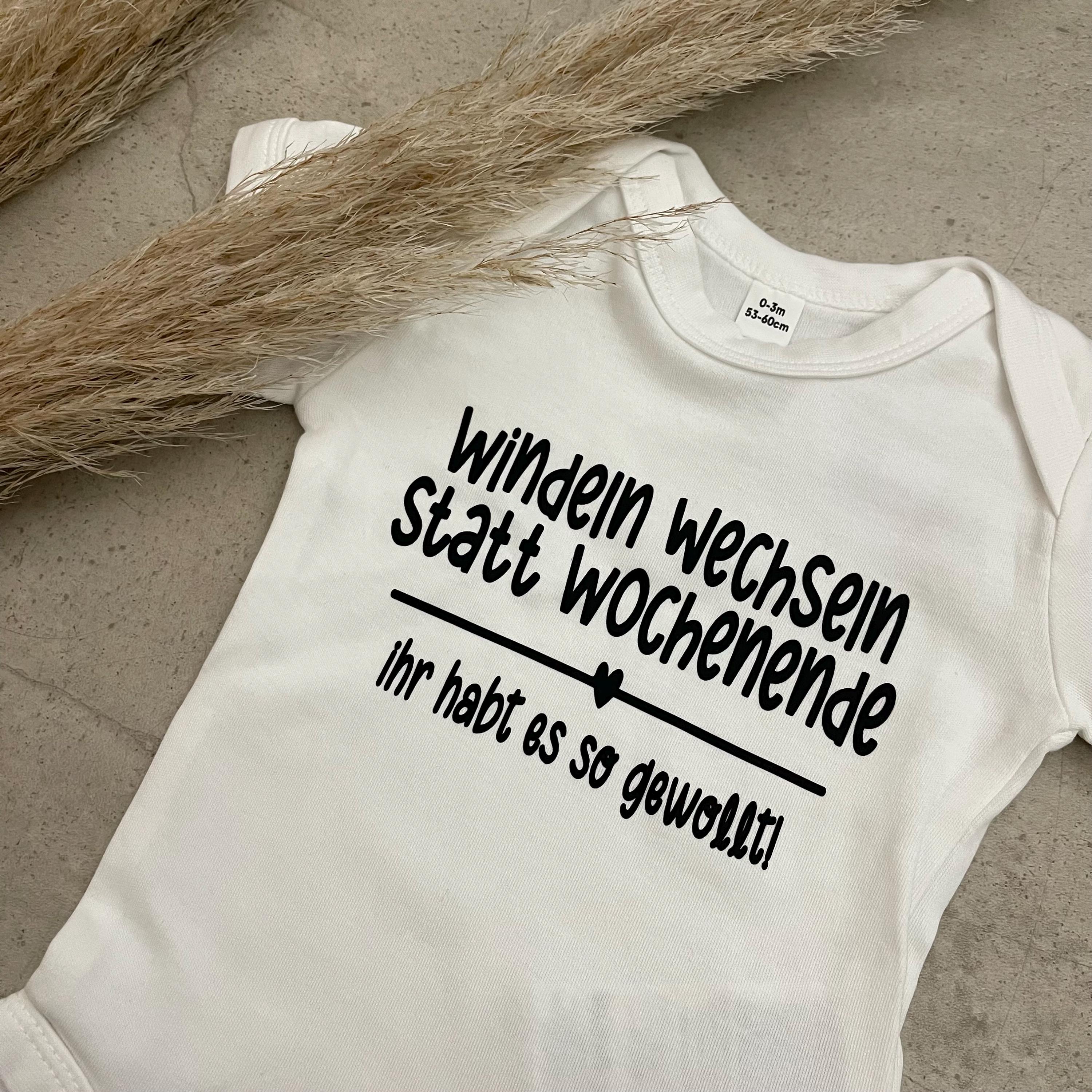 Babybody kurzarm - Windeln wechseln statt Wochenende | Schwangerschaft | Baby | Geburt | Babygeschenk | Geburtsgeschenk | Newborn