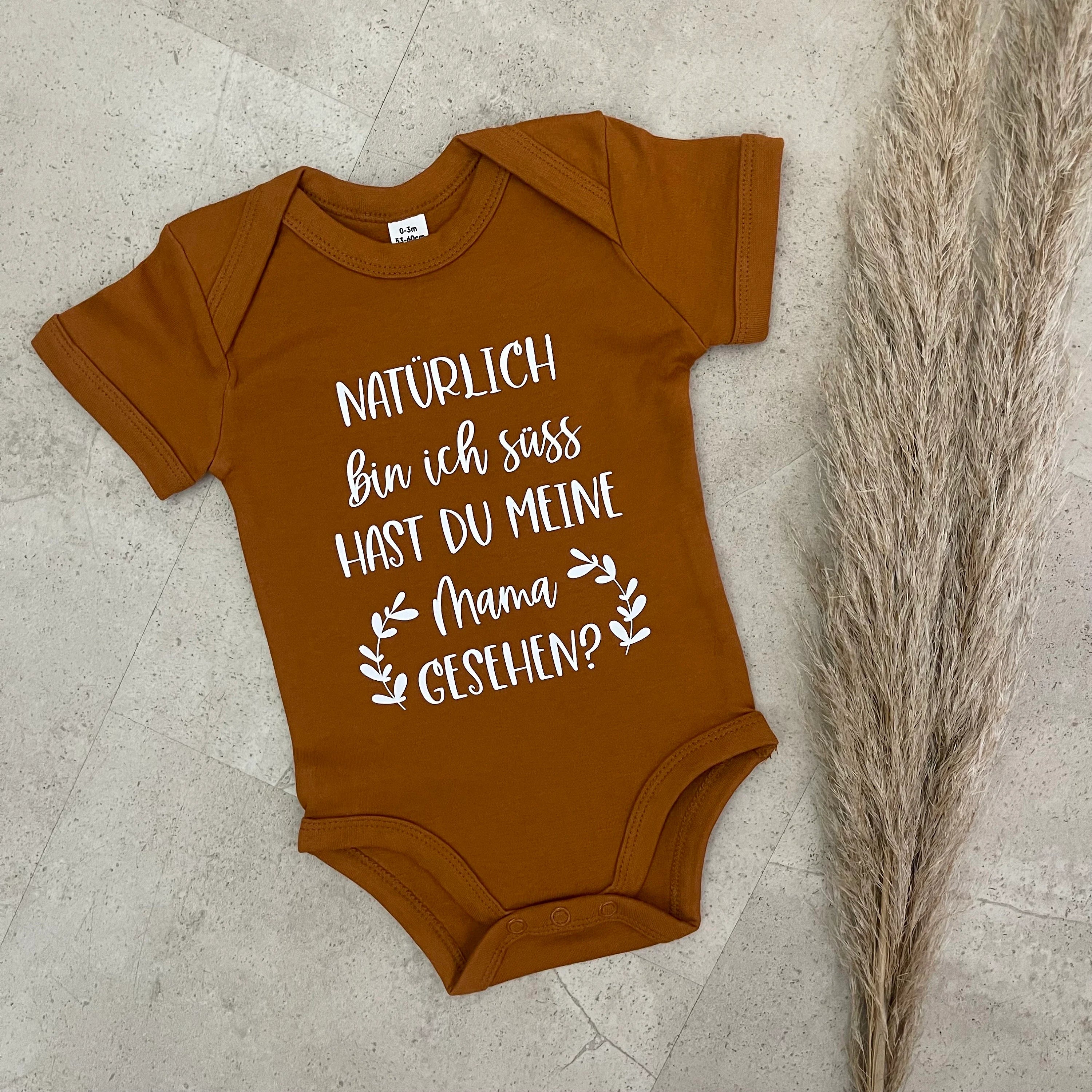 Babybody kurzarm - Natürlich bin ich süß | Schwangerschaft | Baby | Geburt | Babygeschenk | Geburtsgeschenk | Newborn