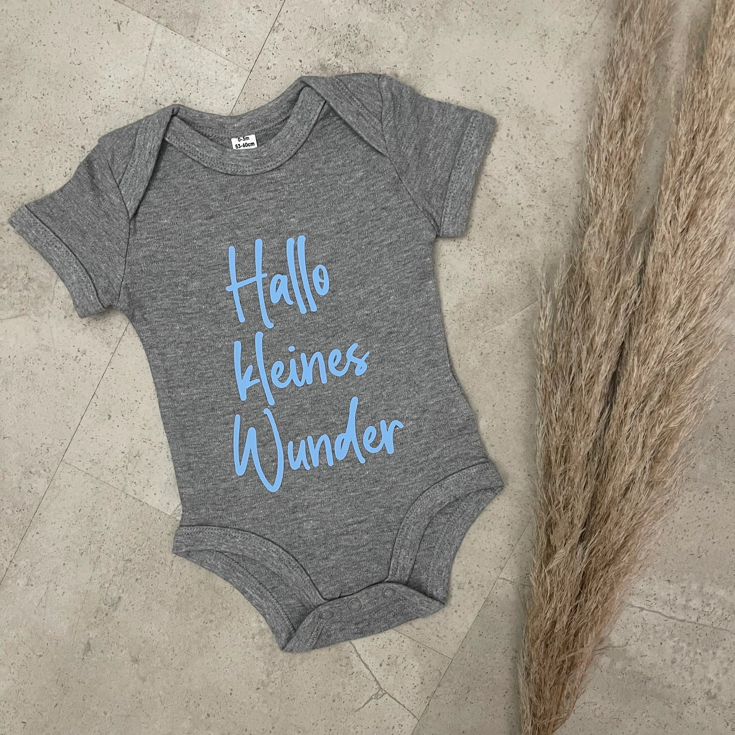 Babybody kurzarm - Hallo kleines Wunder | Schwangerschaft | Baby | Geburt | Babygeschenk | Geburtsgeschenk | Newborn