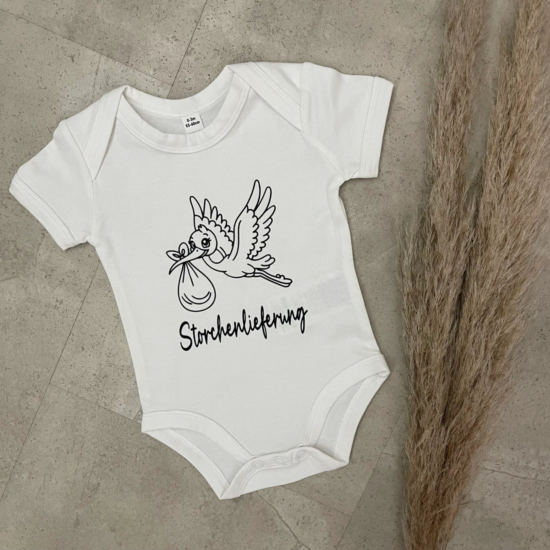 Babybody kurzarm - Storchenlieferung | Schwangerschaft | Baby | Geburt | Babygeschenk | Geburtsgeschenk | Newborn