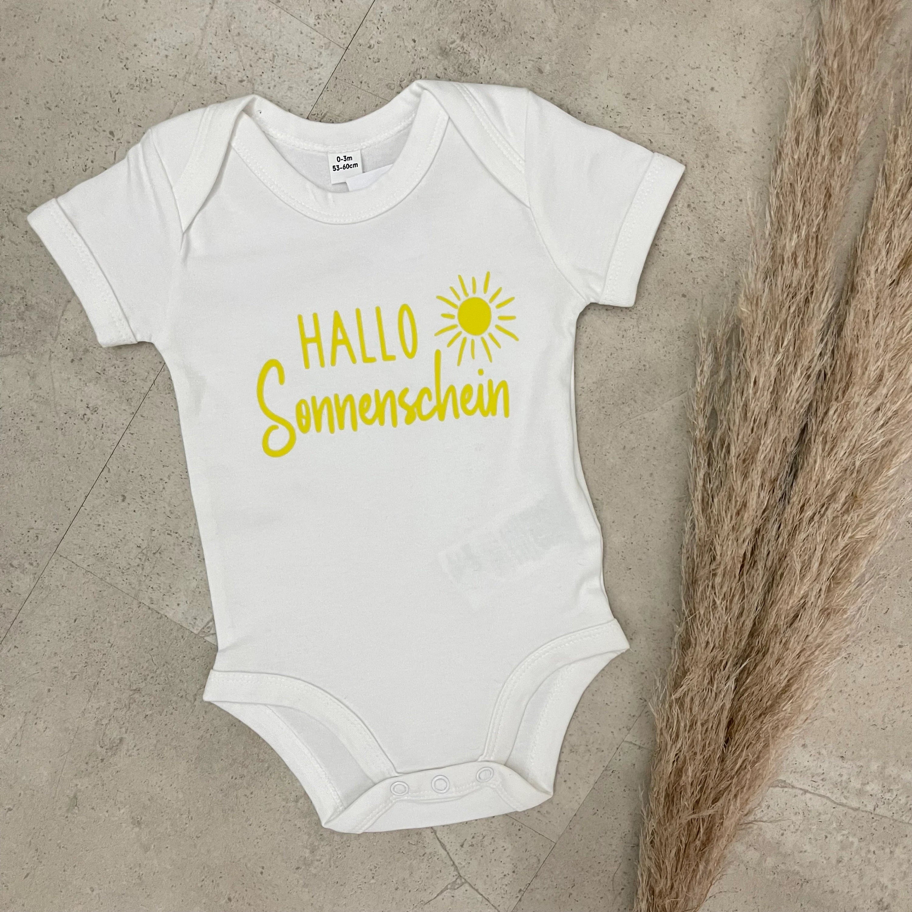 Babybody kurzarm - Hallo Sonnenschein | Schwangerschaft | Baby | Geburt | Babygeschenk | Geburtsgeschenk | Newborn