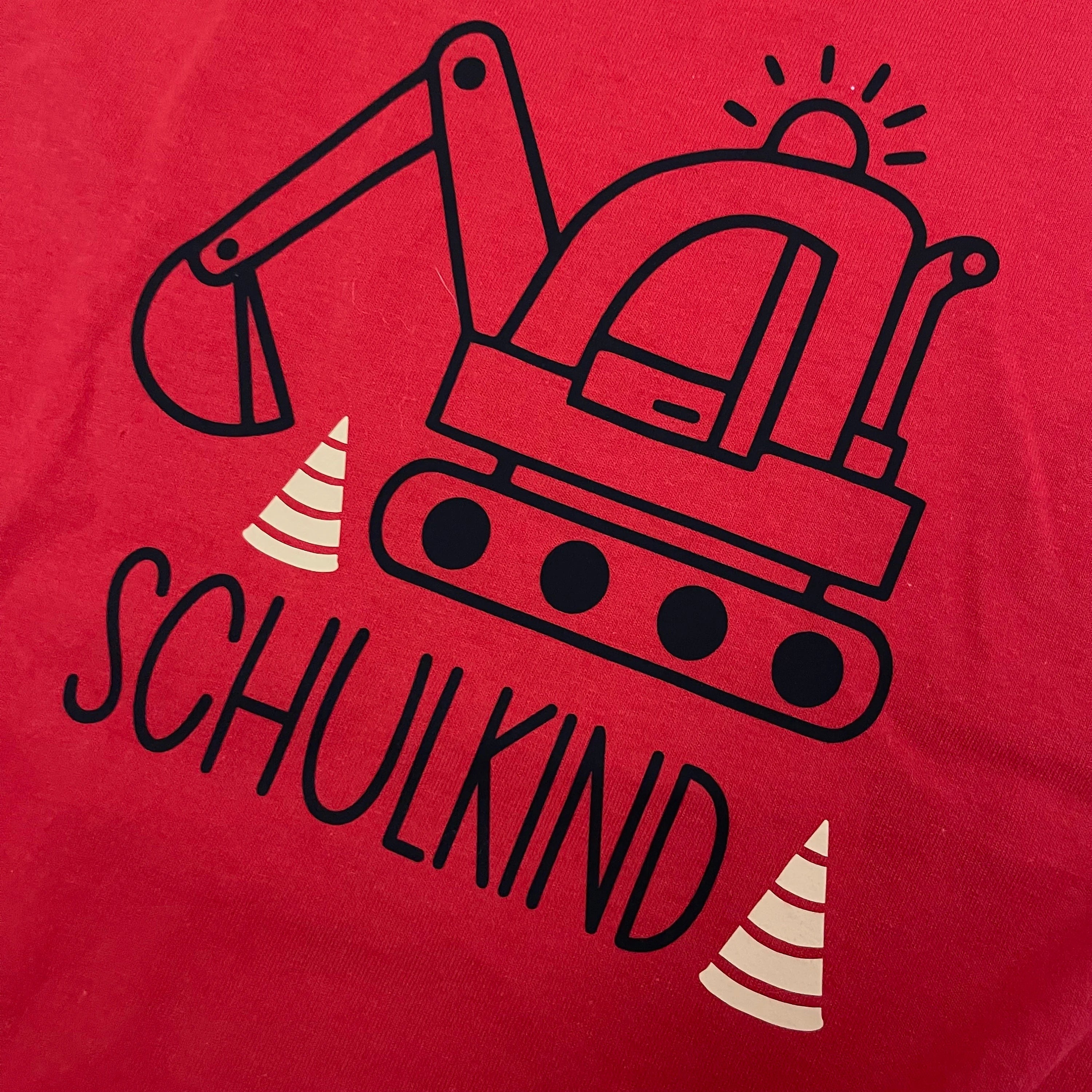 Kinder T-Shirt, Schulkind mit Namen, personalisiert, Einschulung, Schulanfang - Bagger