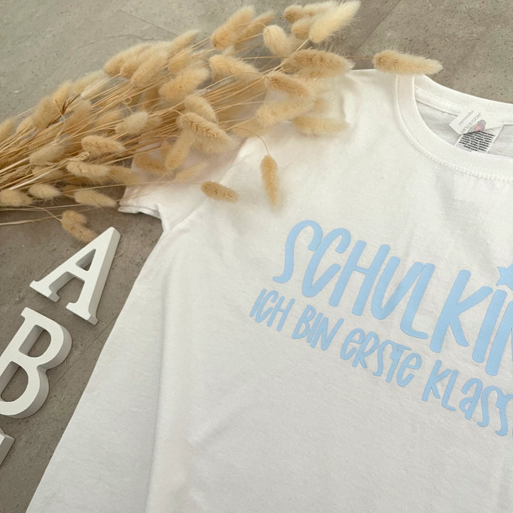 Kinder T-Shirt, Schulkind mit Namen, personalisiert, Einschulung, Schulanfang - Schulkind ich bin erste Klasse