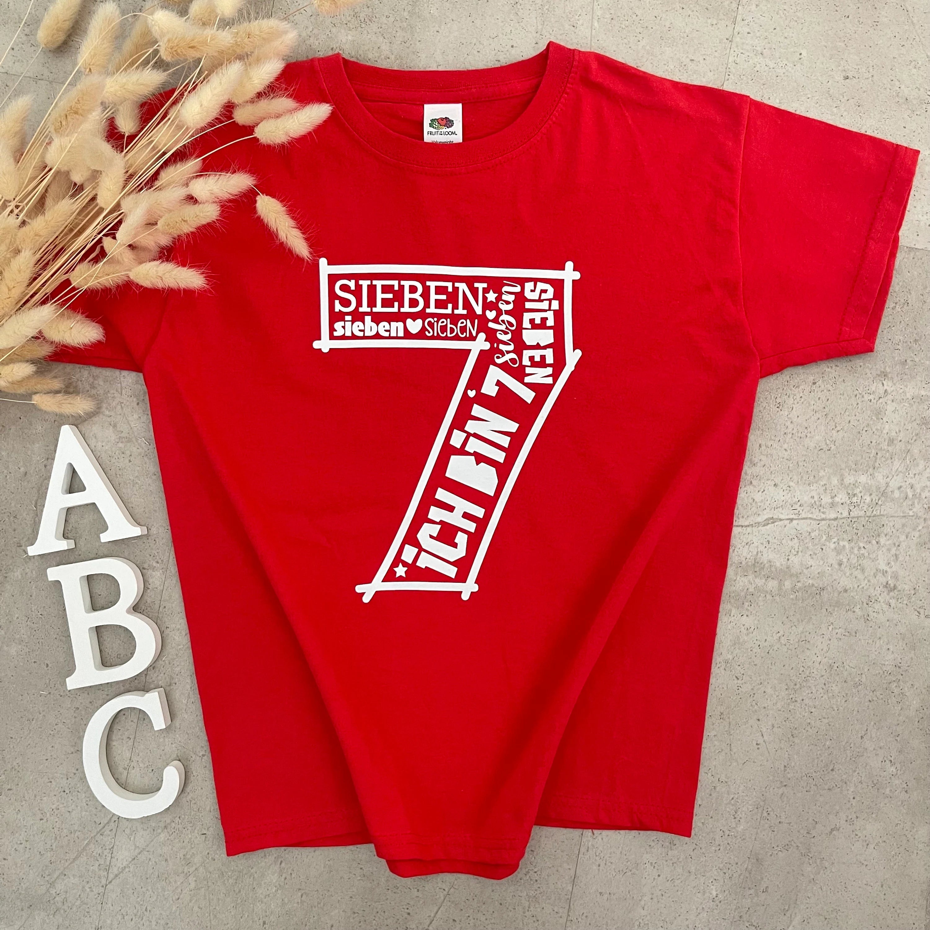 Kinder T-Shirt, Geburtstag mit Namen, personalisiert, Geschenk, Feier - Zahl