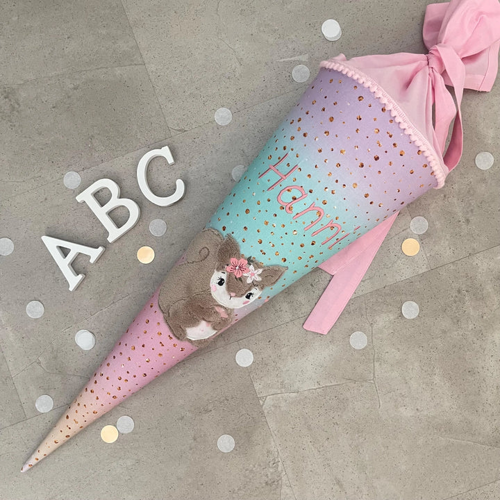 Schultüte Stoff Zuckertüte Einschulung 70cm Handmade - Eichhörnchen boho