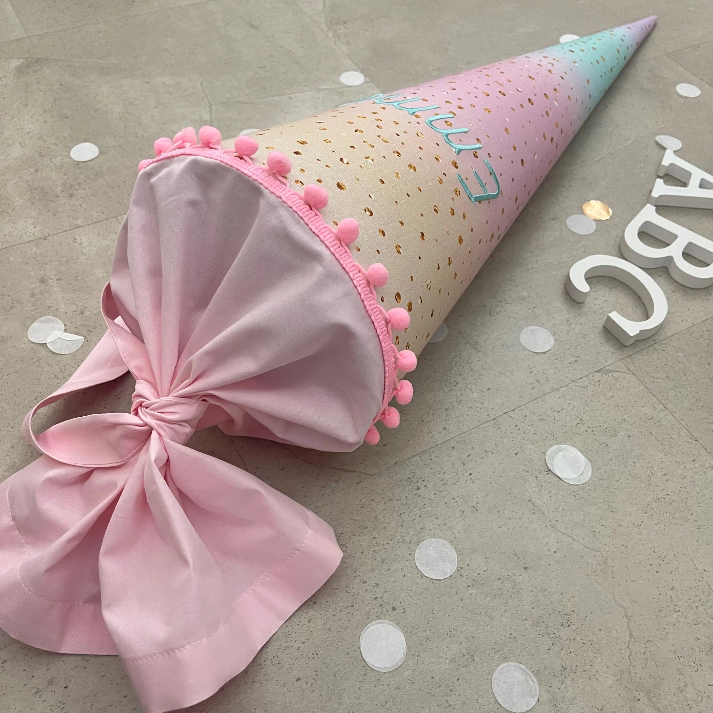 Schultüte Zuckertüte Einschulung Groß 70cm Handmade / Regenbogen