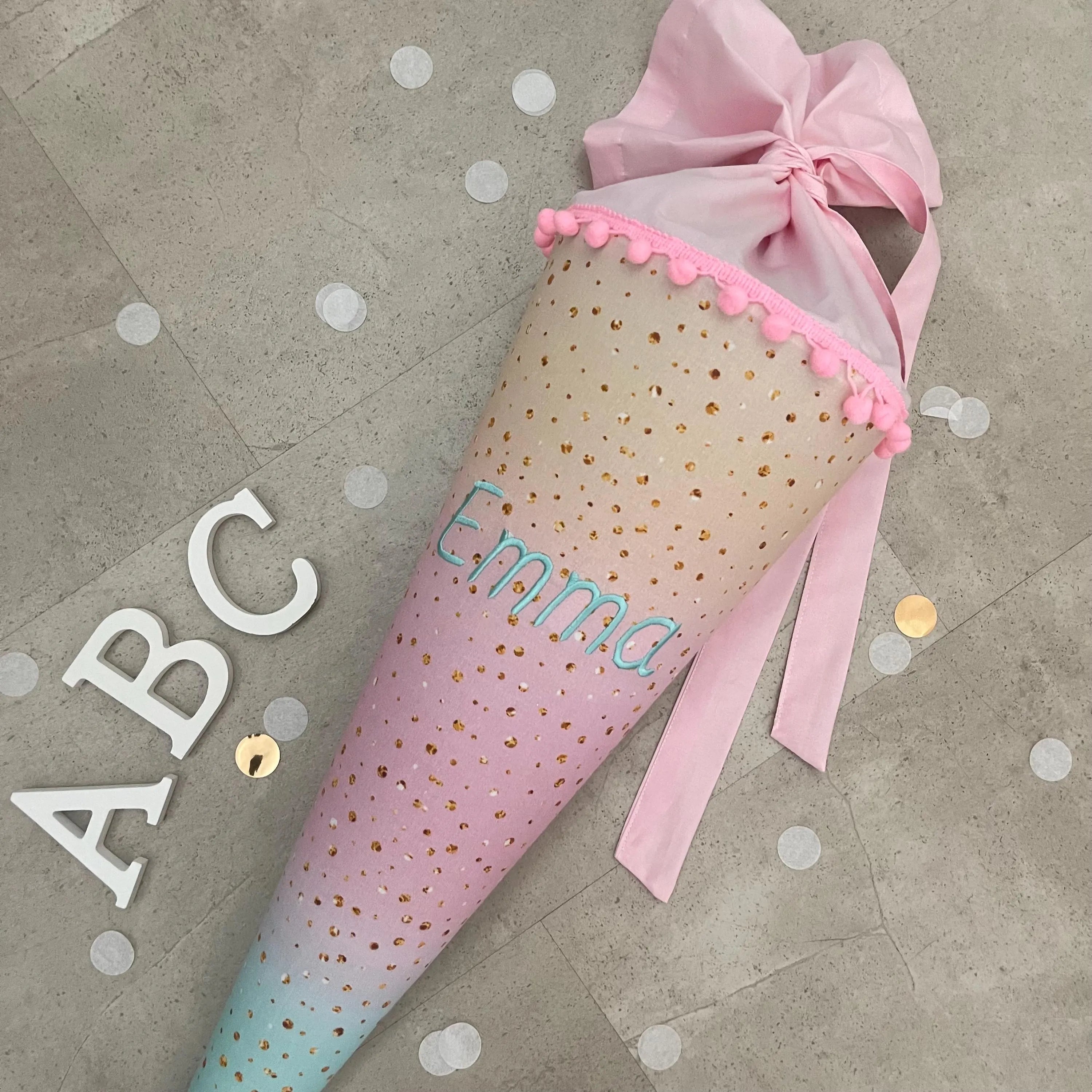 Schultüte Zuckertüte Einschulung Groß 70cm Handmade / Regenbogen