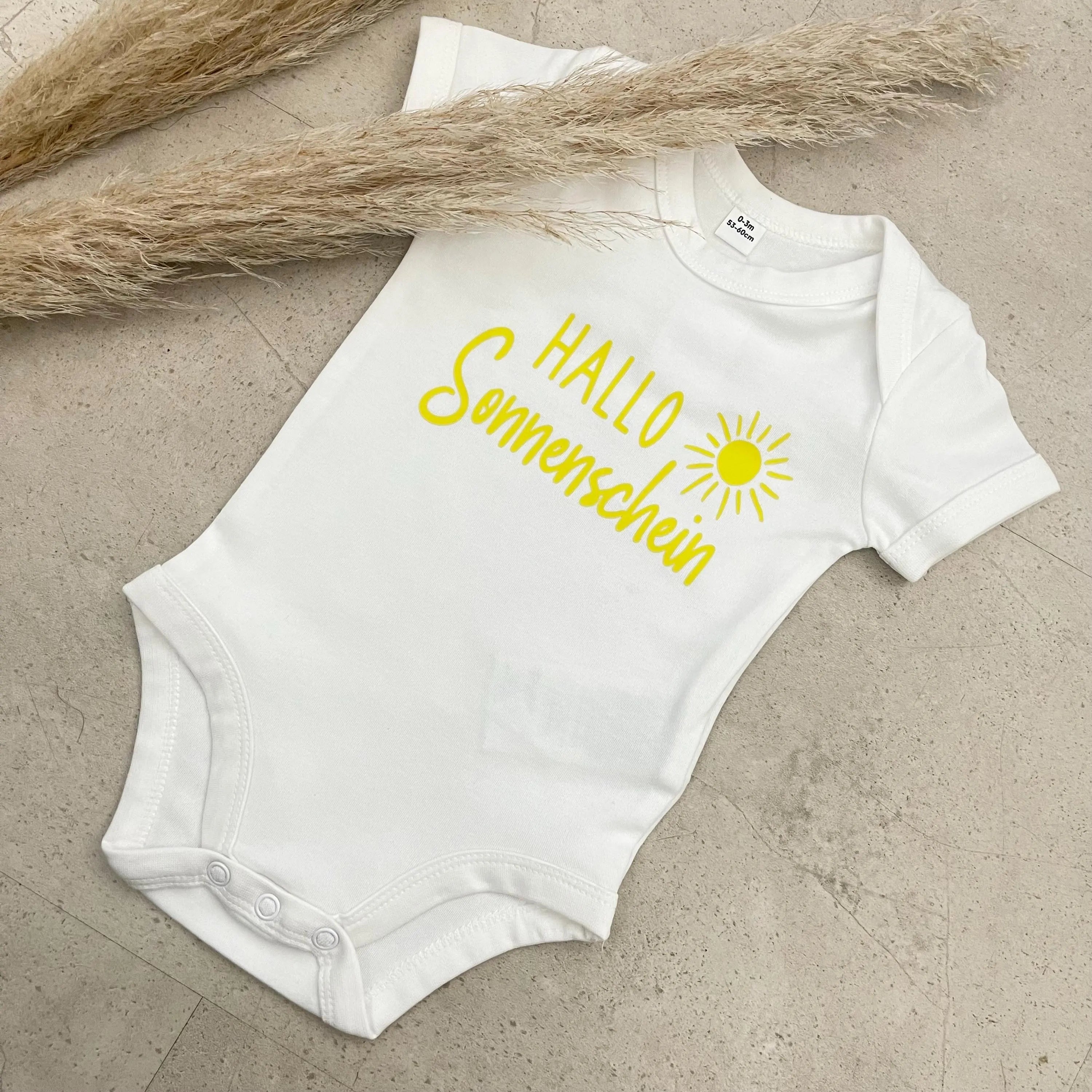 Babybody kurzarm - Hallo Sonnenschein | Schwangerschaft | Baby | Geburt | Babygeschenk | Geburtsgeschenk | Newborn
