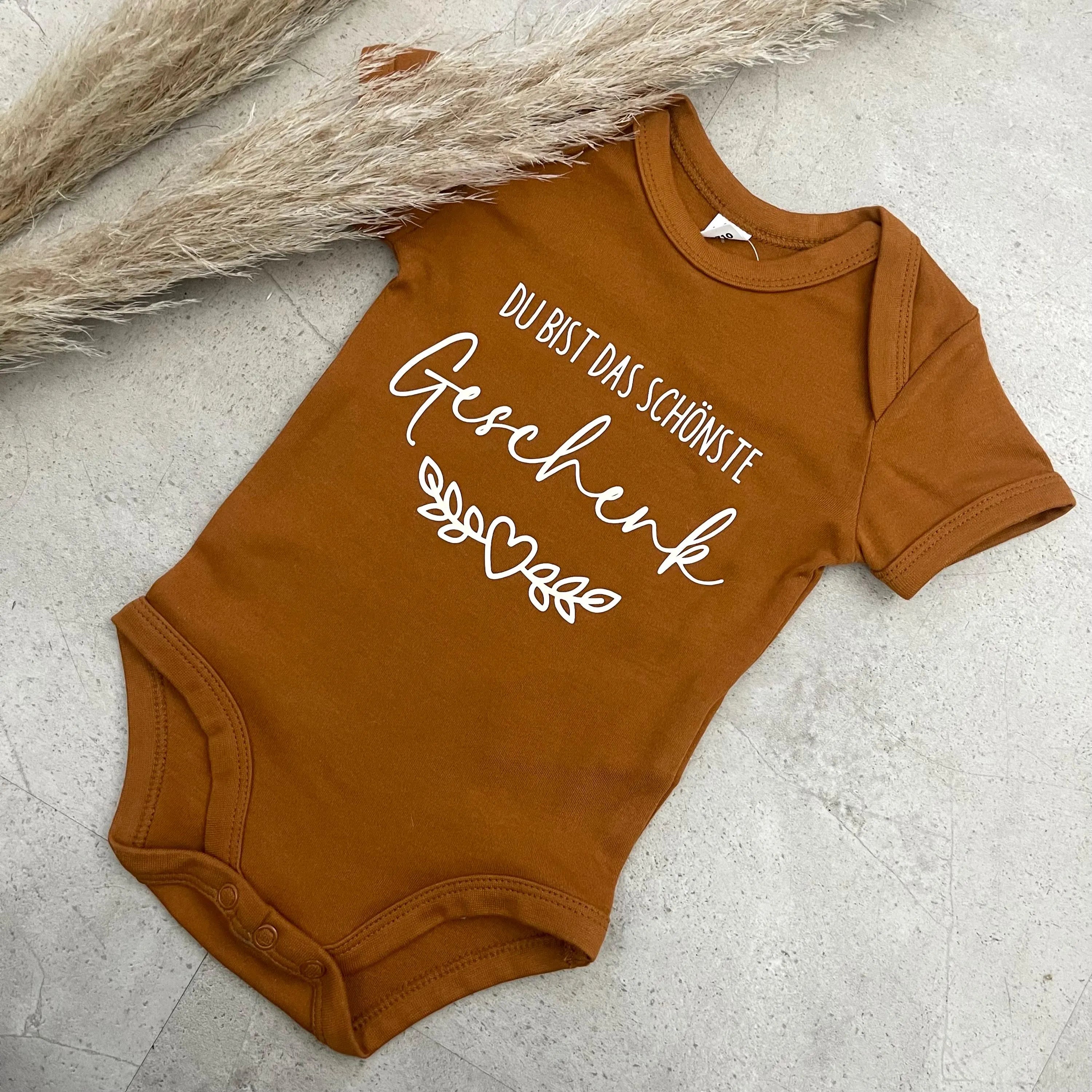 Babybody kurzarm - Du bist das schönste Geschenk| Schwangerschaft | Baby | Geburt | Babygeschenk | Geburtsgeschenk | Newborn