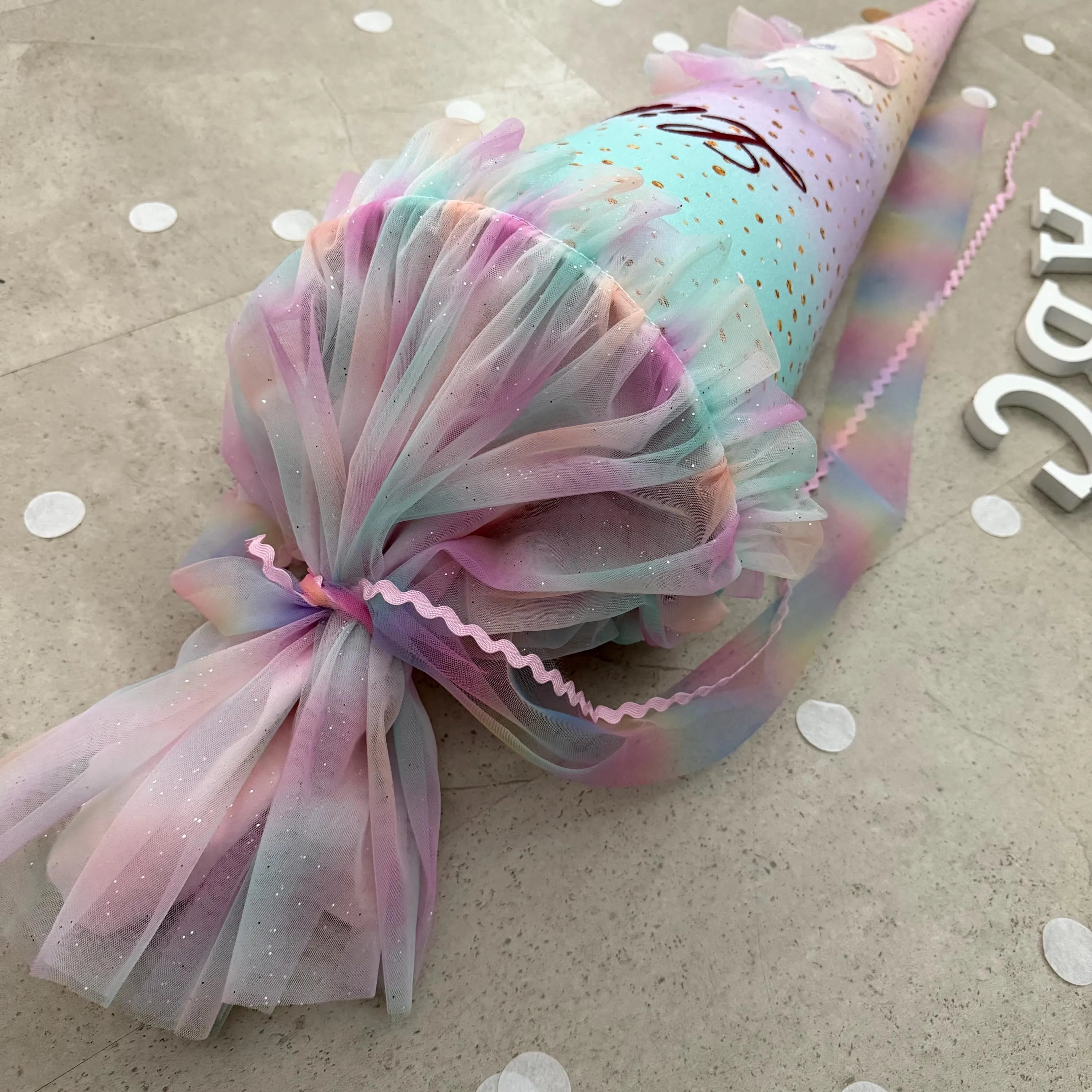 70cm Schultüte Stoff Zuckertüte Einschulung Handmade - Seepferd