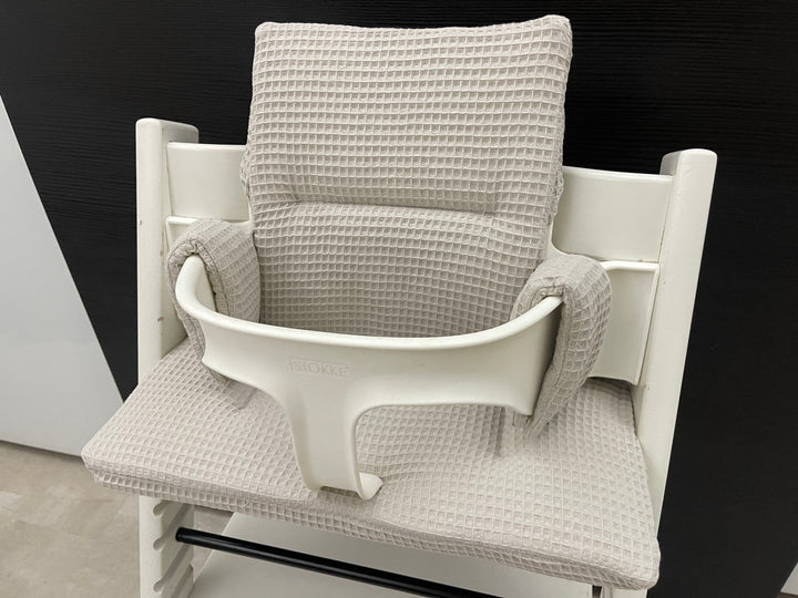 Handgemachtes Sitzkissen Set für den Stokke Tripp Trapp Hochstuhl in Creme, Waffelpique - Schneiderei Menzel